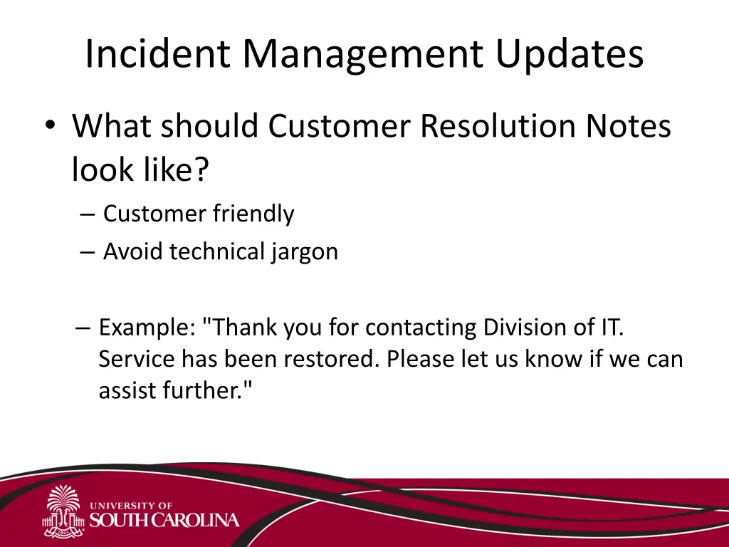 incident management updates 2