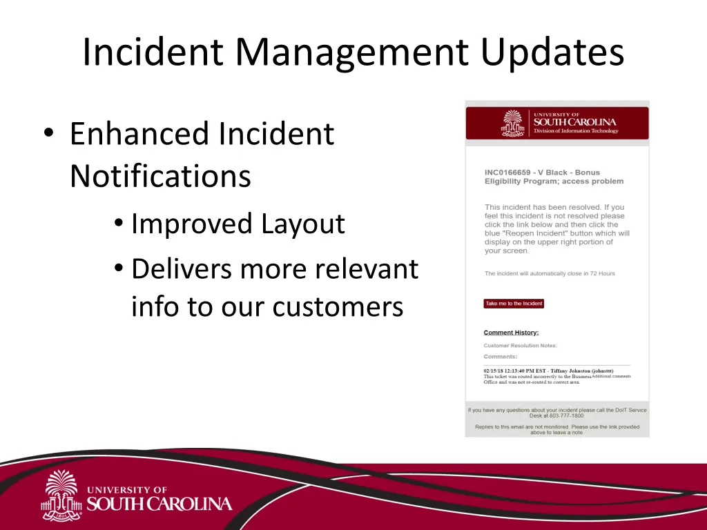 incident management updates