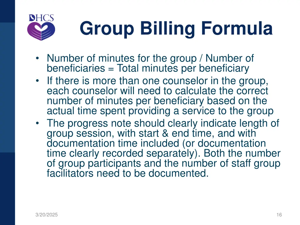 group billing formula