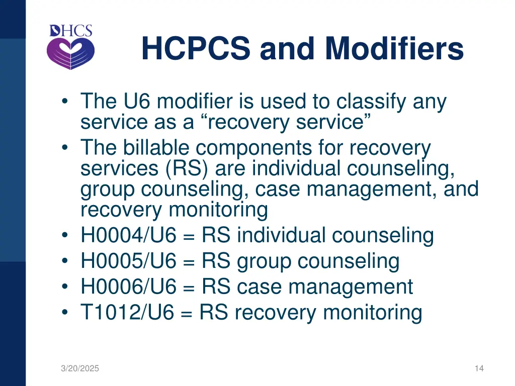 hcpcs and modifiers
