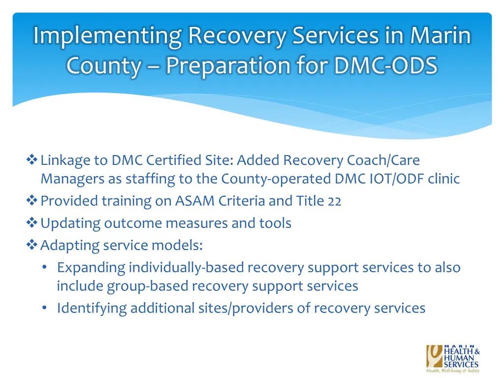implementing recovery services in marin county 1