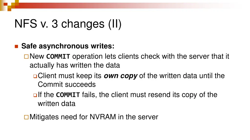 nfs v 3 changes ii