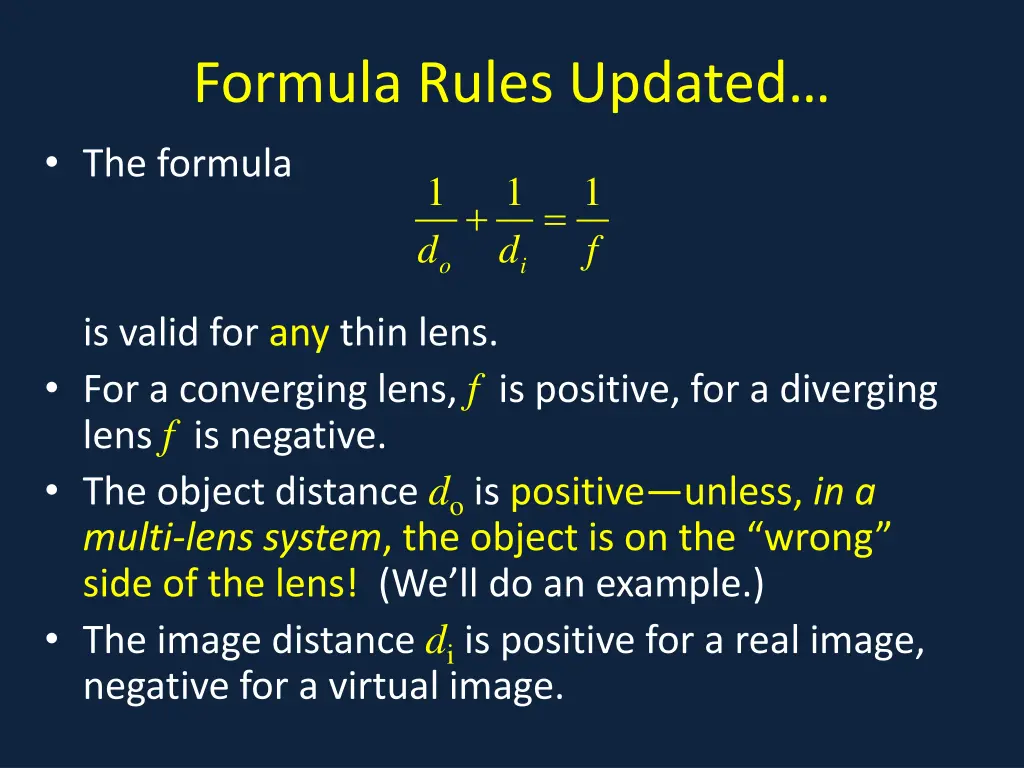 formula rules updated the formula 1 d