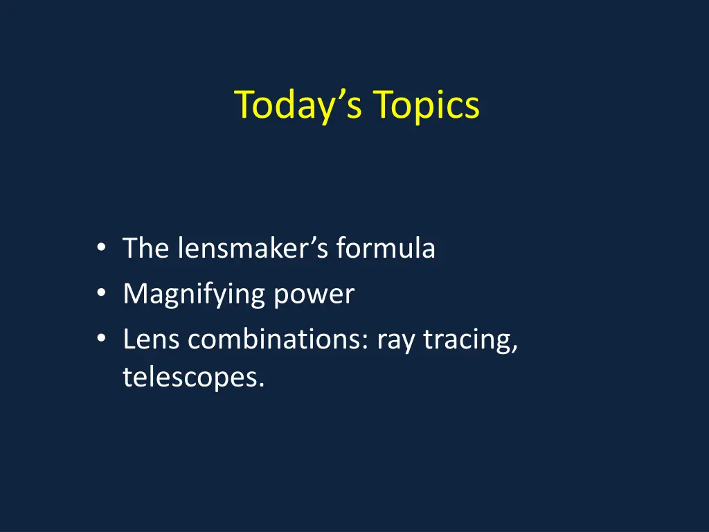 today s topics
