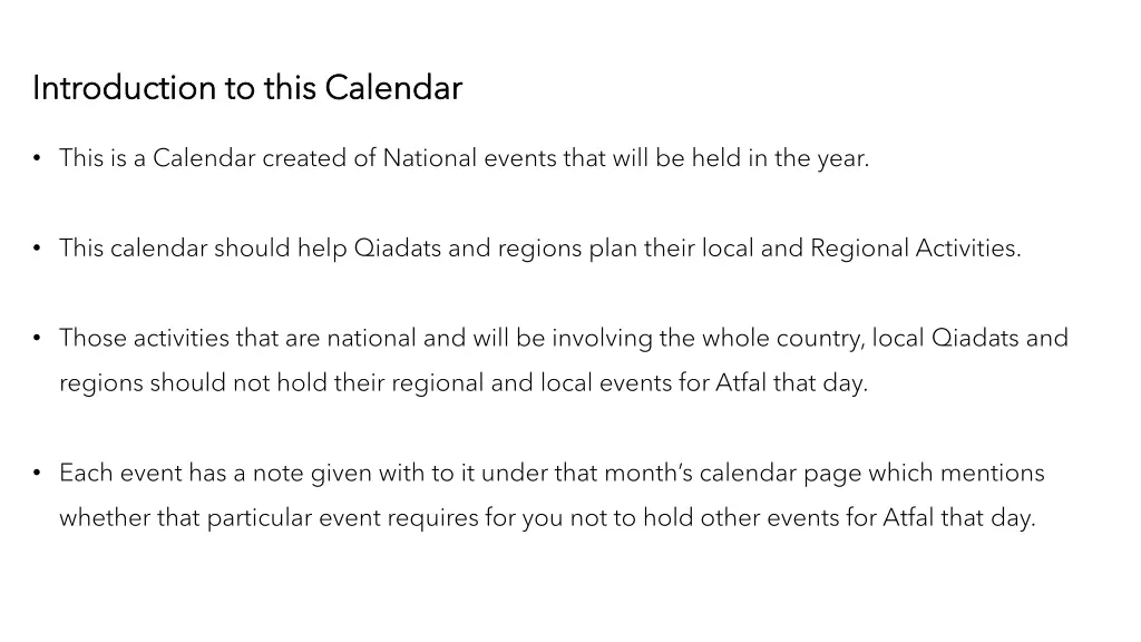 introduction to this calendar introduction