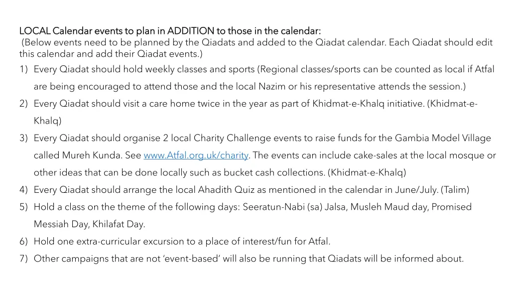 local calendar events to plan in addition
