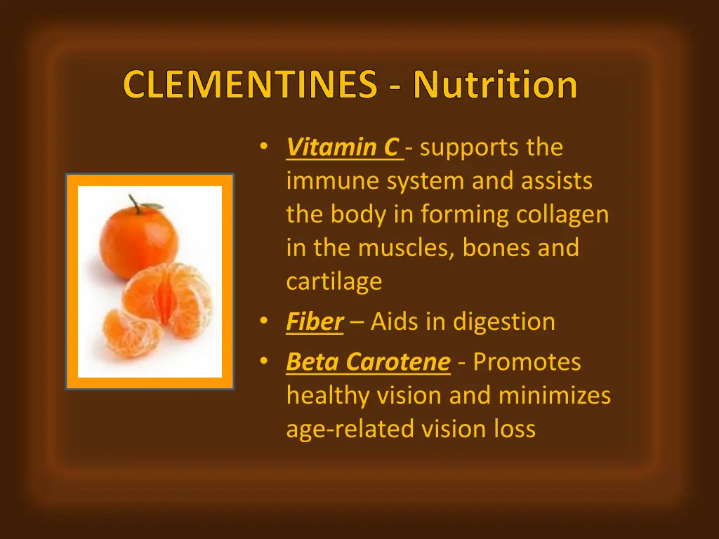 clementines nutrition