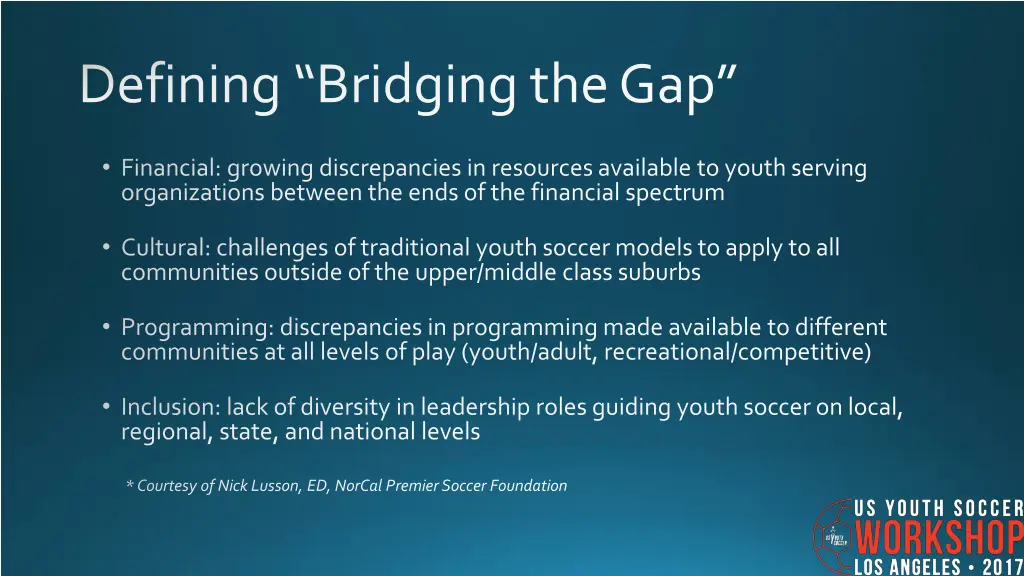 defining bridging the gap