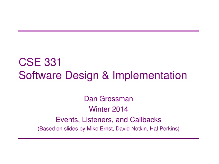 cse 331 software design implementation