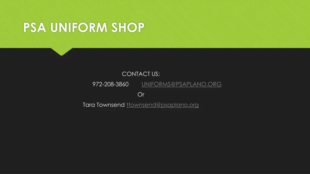 psa uniform shop