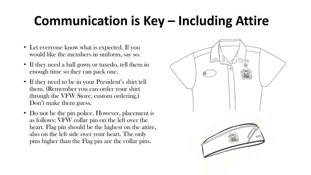 communication is key including attire