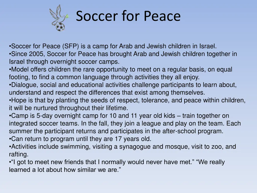 soccer for peace