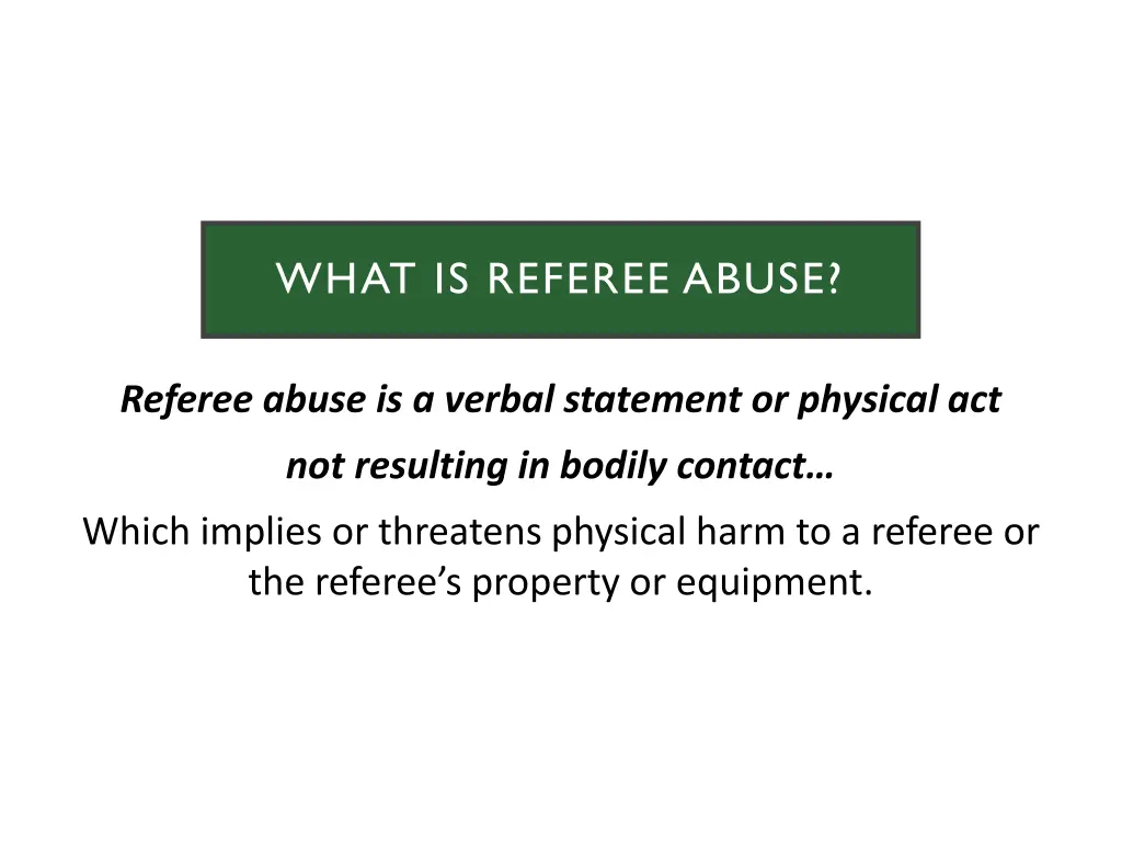 what is referee abuse