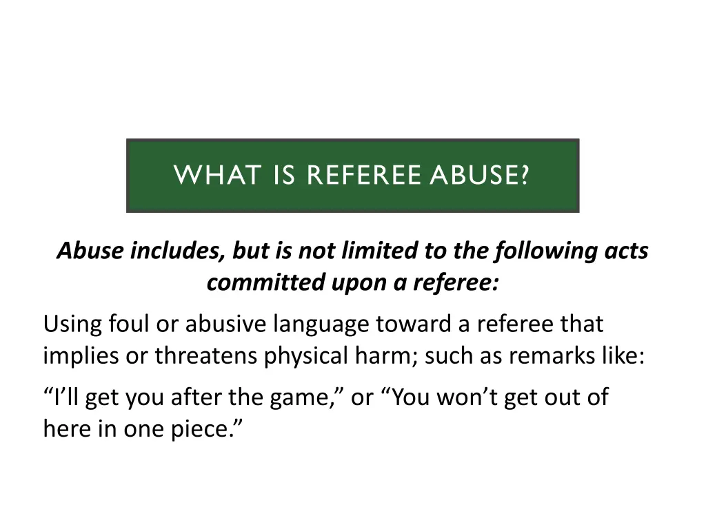 what is referee abuse what is referee abuse