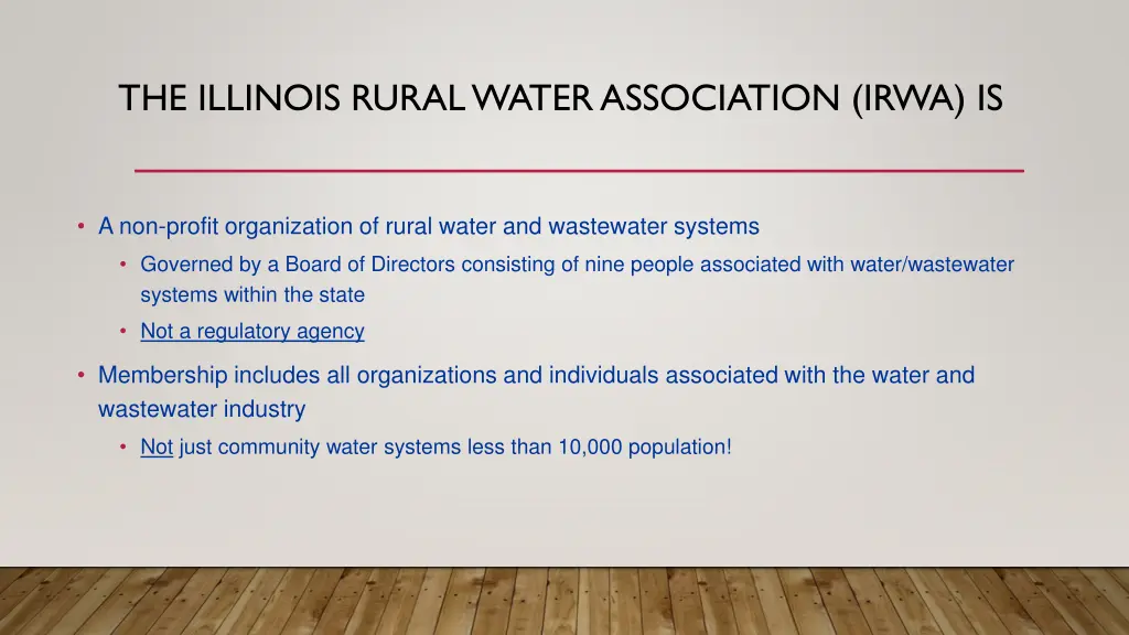 the illinois rural water association irwa is