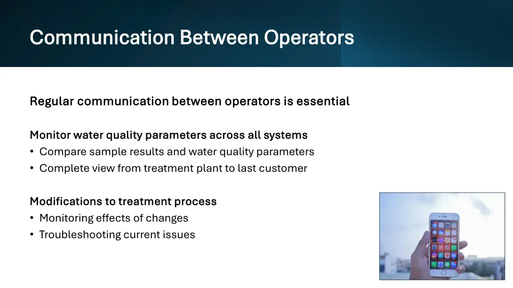 communication between operators communication