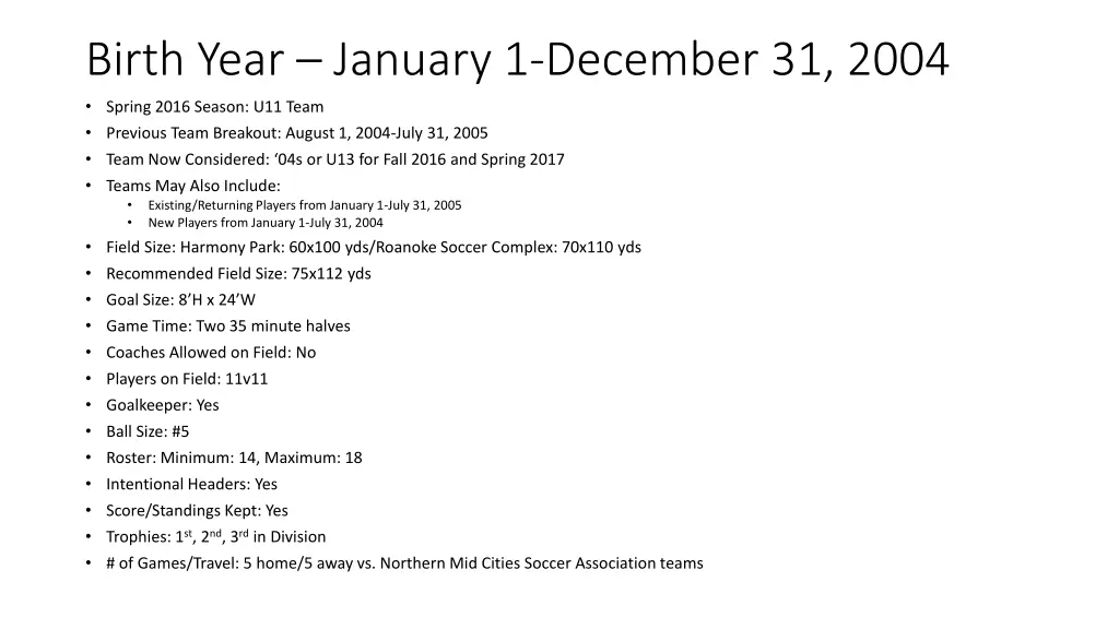 birth year january 1 december 31 2004 spring 2016