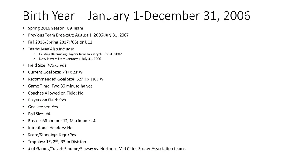 birth year january 1 december 31 2006 spring 2016
