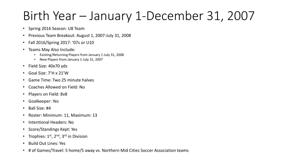 birth year january 1 december 31 2007 spring 2016