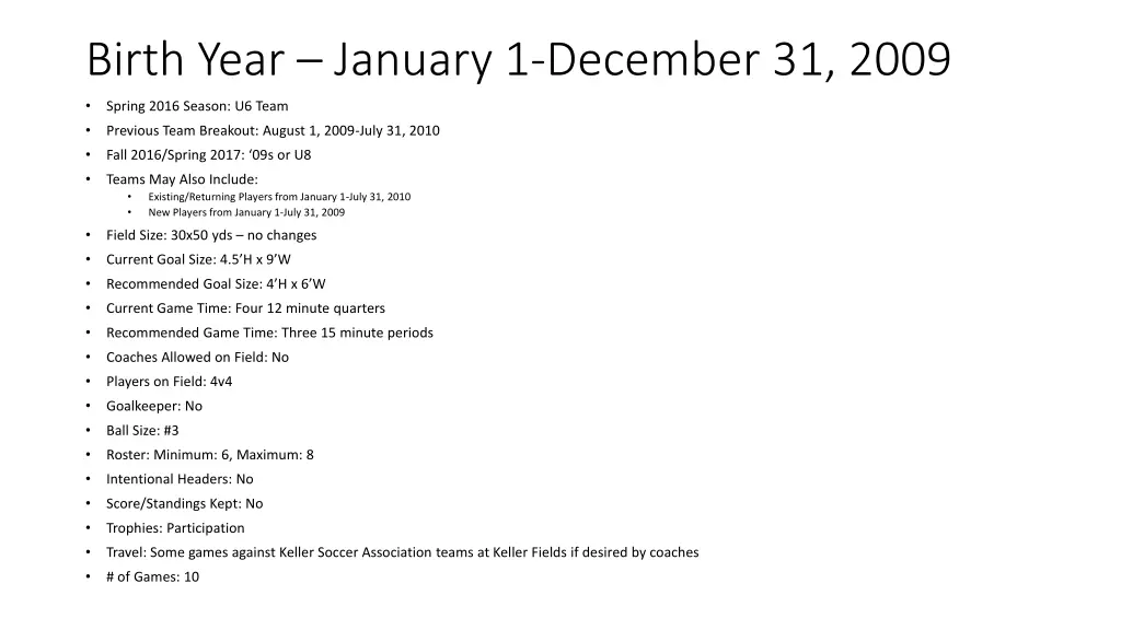 birth year january 1 december 31 2009