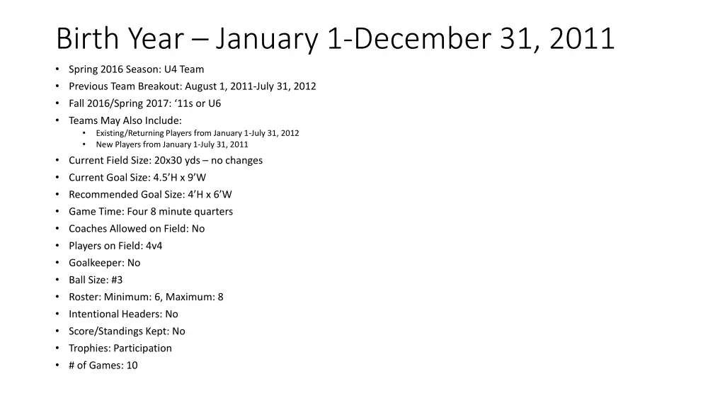 birth year january 1 december 31 2011 spring 2016