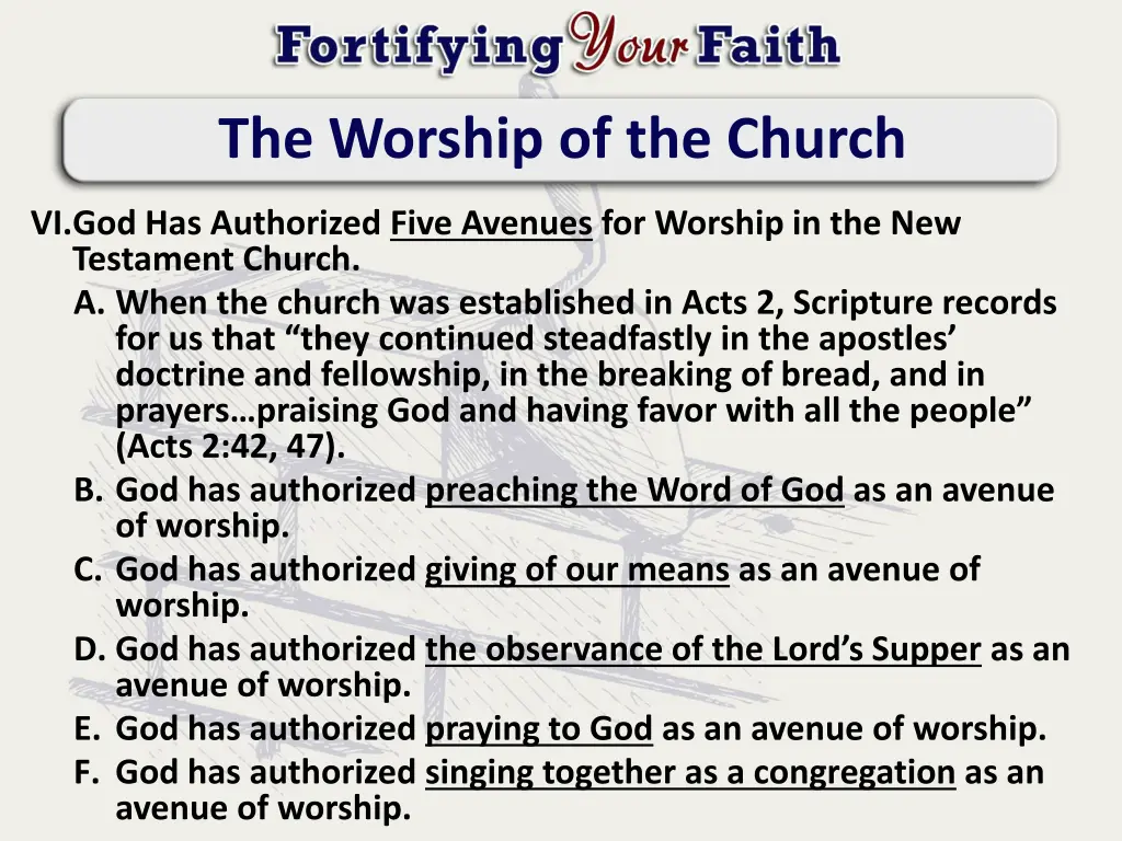 the worship of the church 5