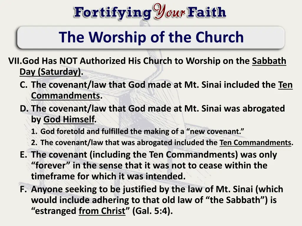 the worship of the church 7