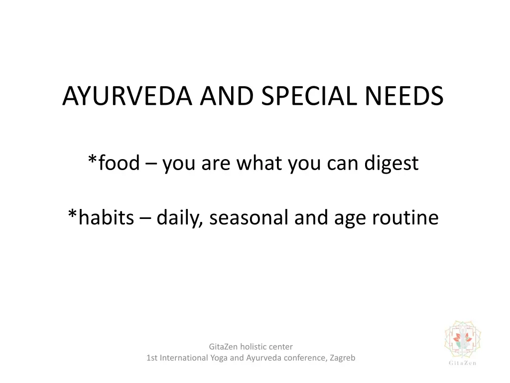 ayurveda and special needs