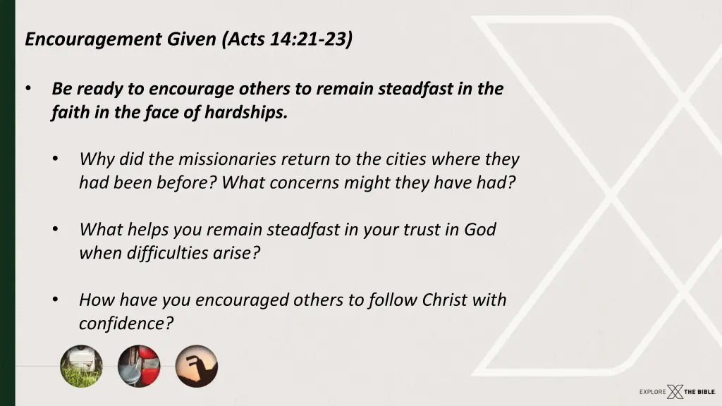 encouragement given acts 14 21 23 1