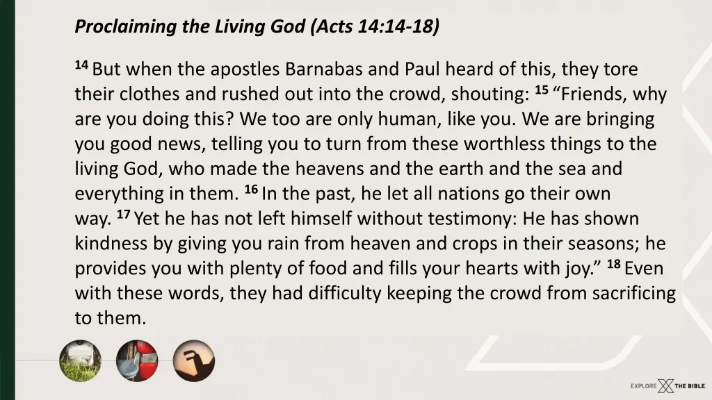 proclaiming the living god acts 14 14 18