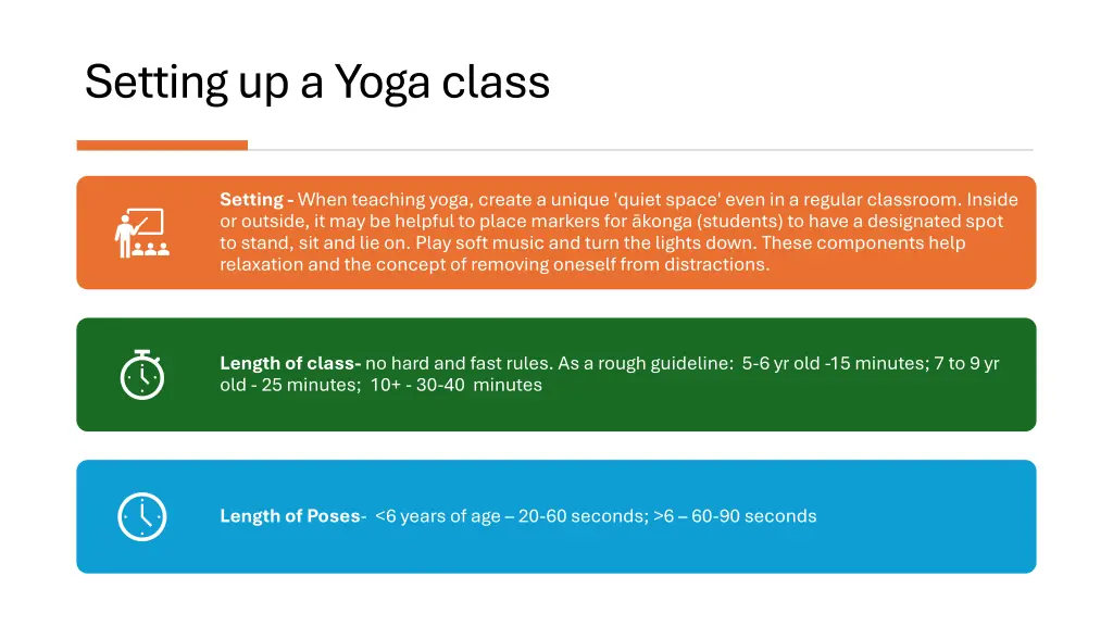 setting up a yoga class