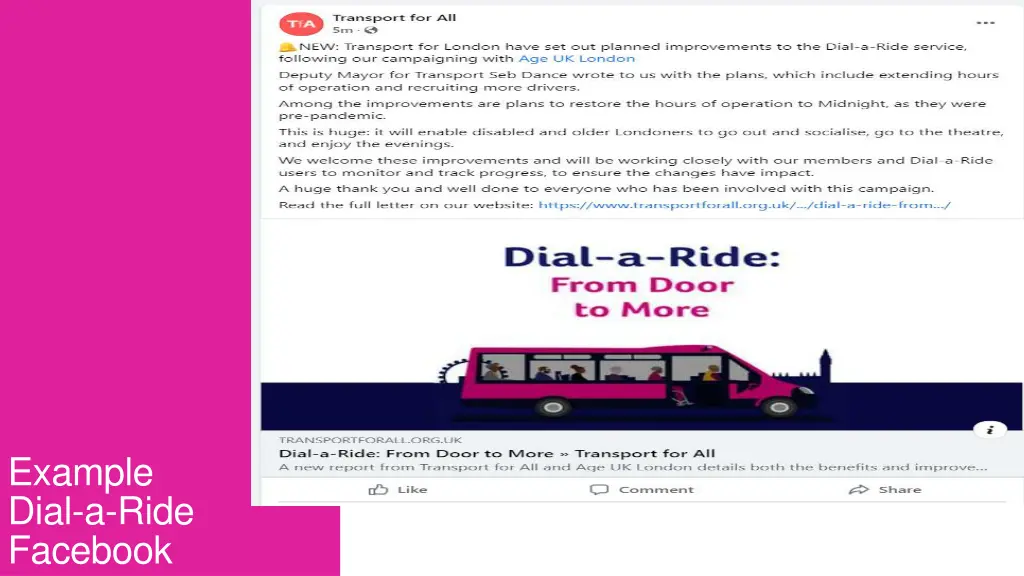 example dial a ride facebook