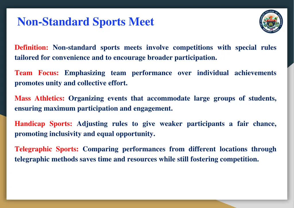 non standard sports meet