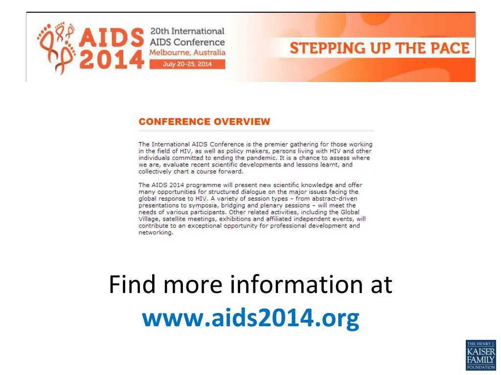 find more information at www aids2014 org