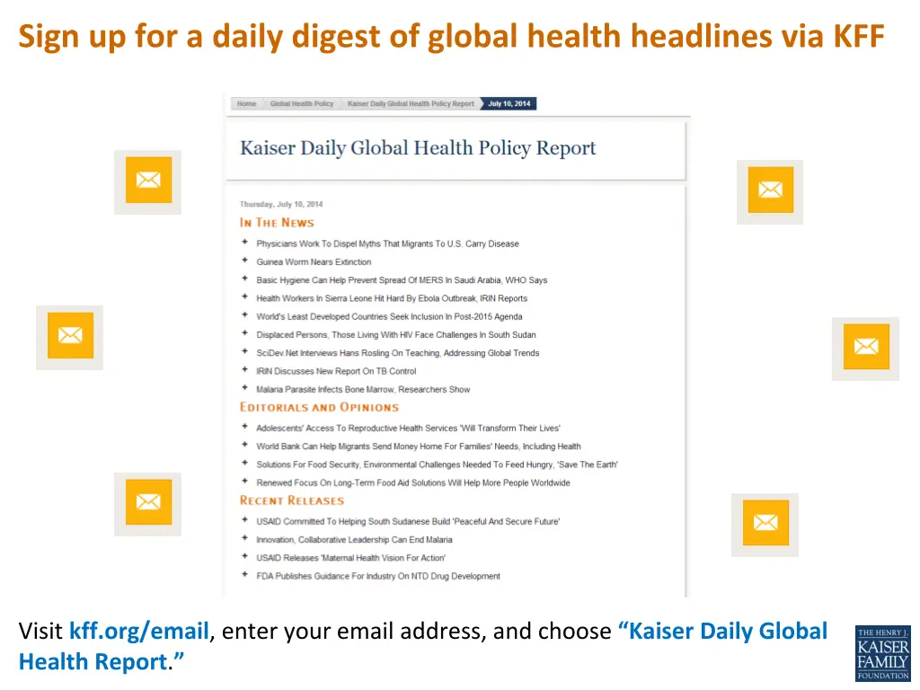 sign up for a daily digest of global health