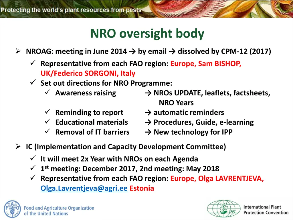 nro oversight body
