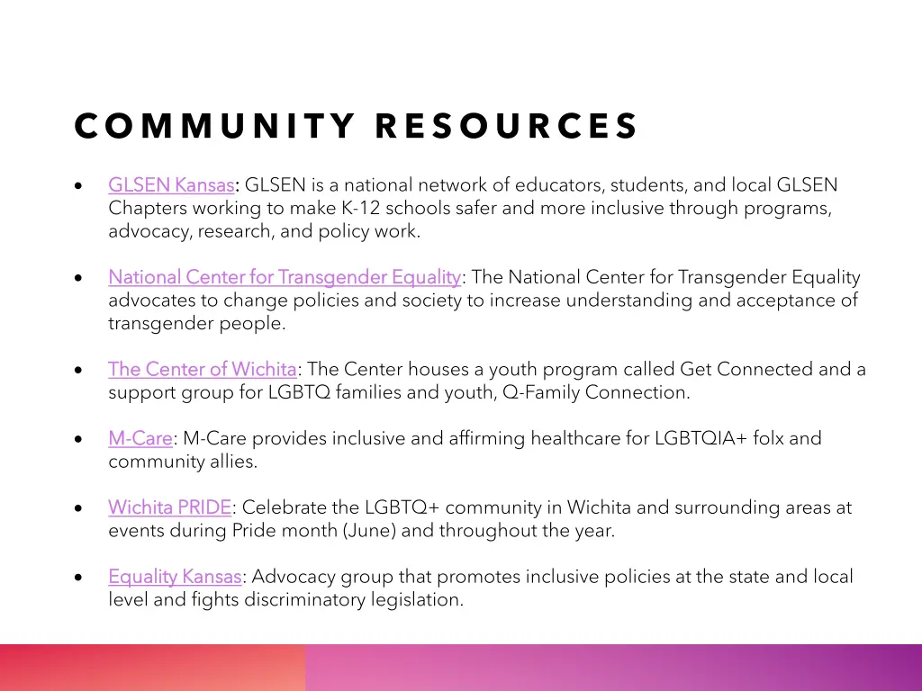 community resources