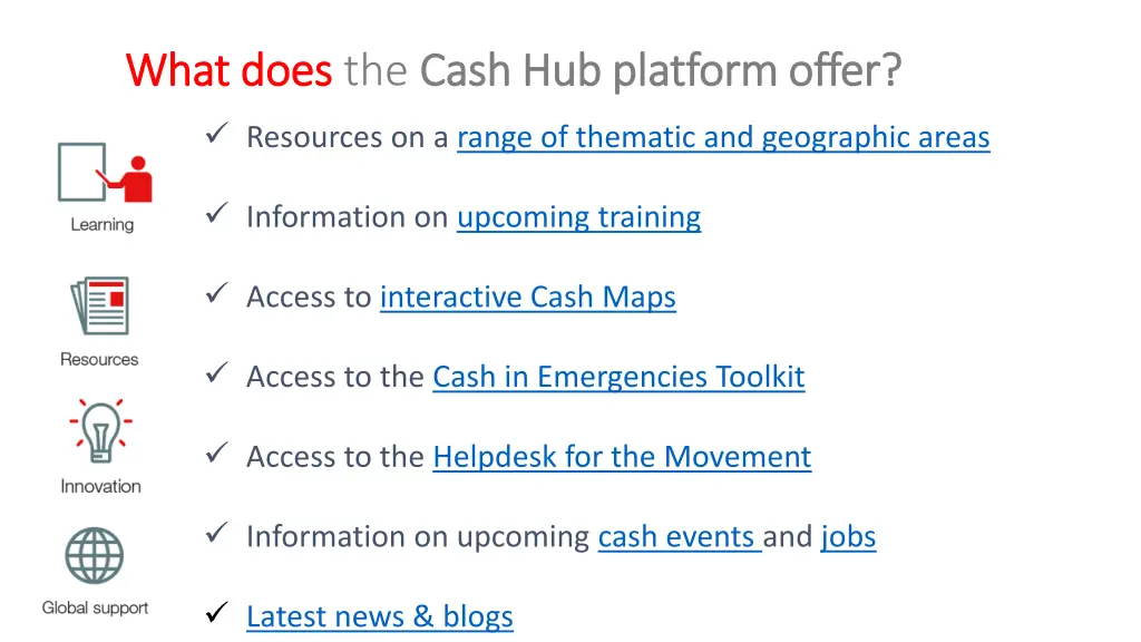 what does what does the cash hub platform offer