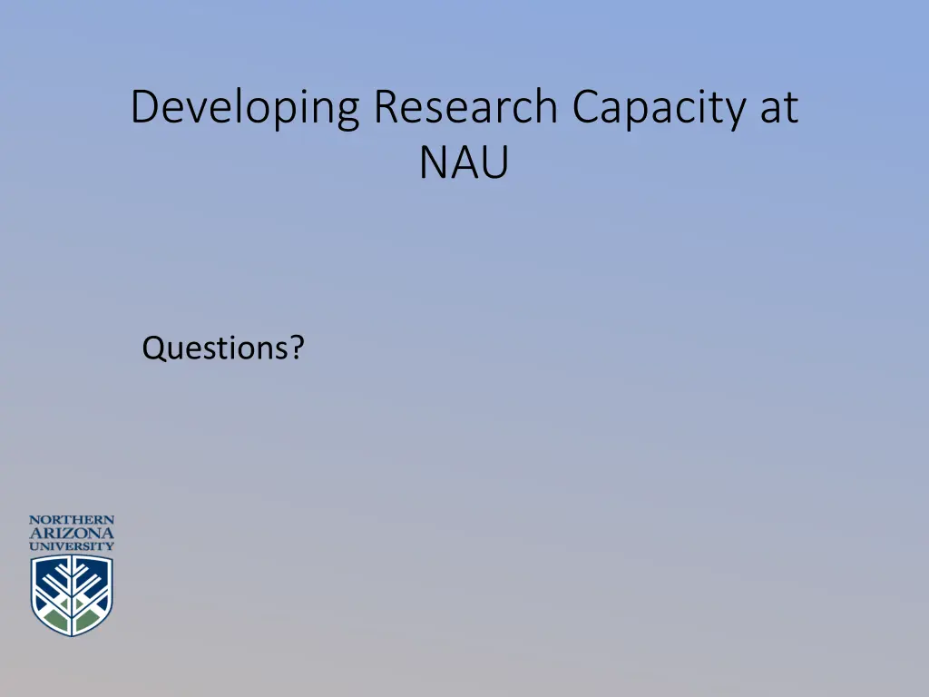 developing research capacity at nau 5
