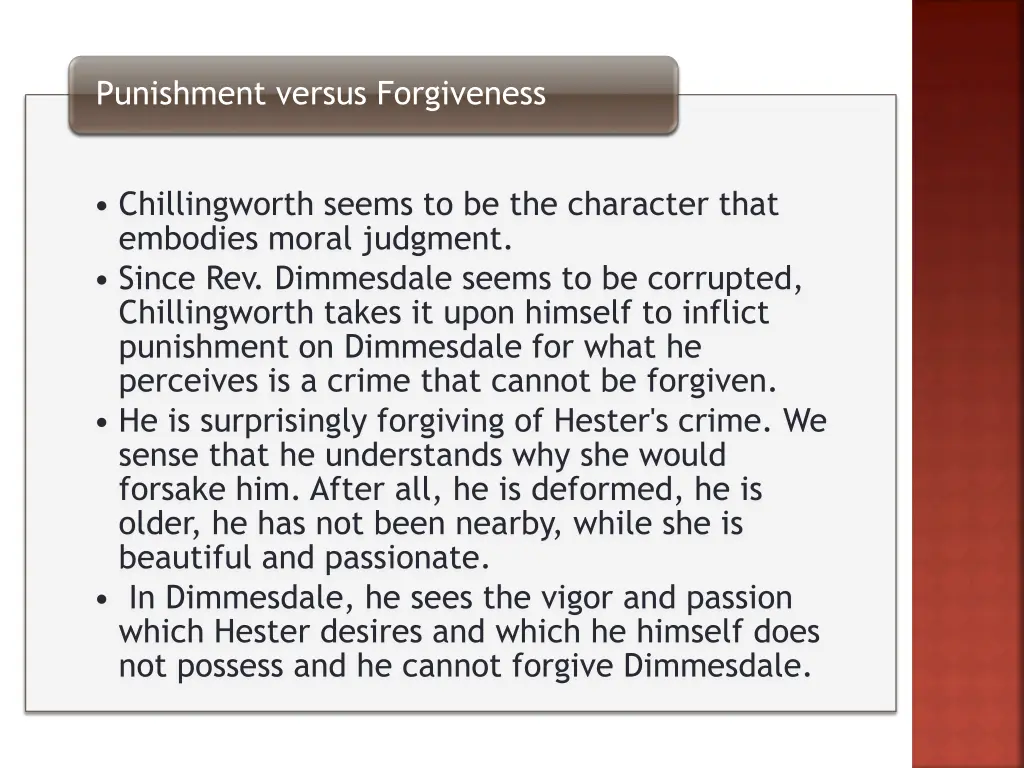 punishment versus forgiveness