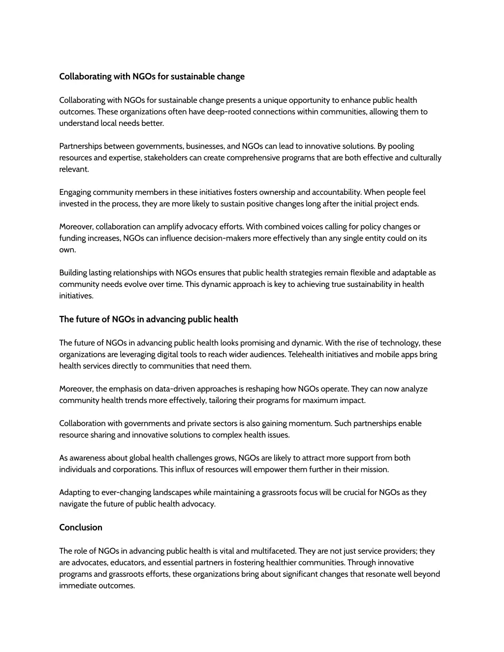 collaborating with ngos for sustainable change