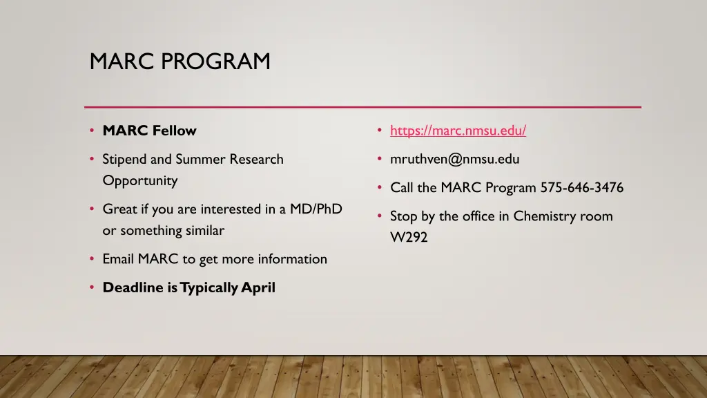 marc program