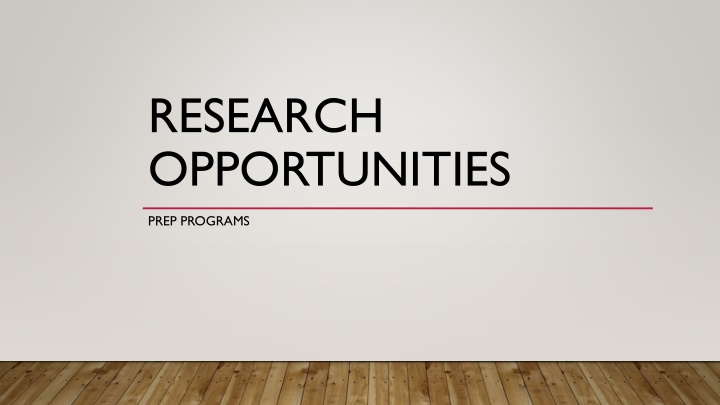 research opportunities