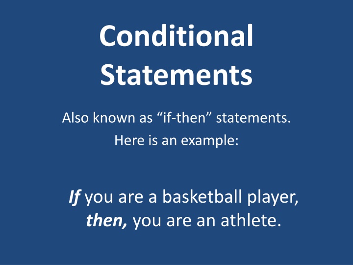 conditional statements