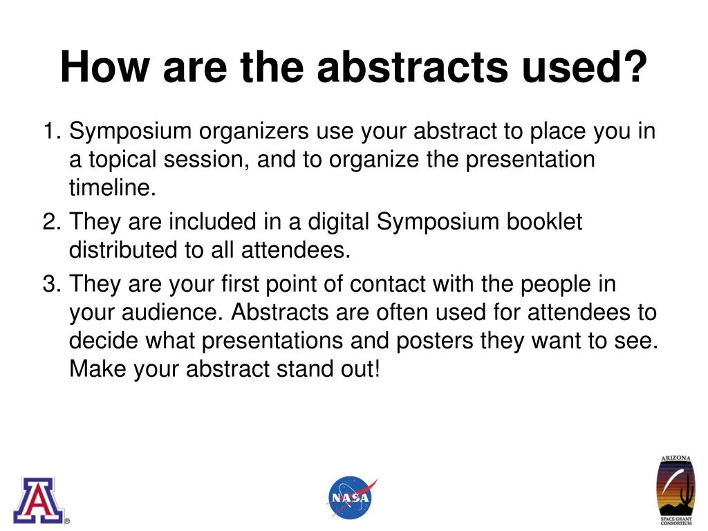 how are the abstracts used