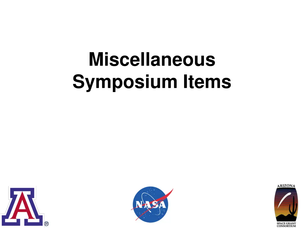 miscellaneous symposium items