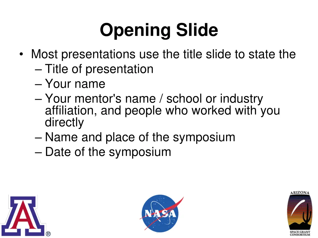 opening slide