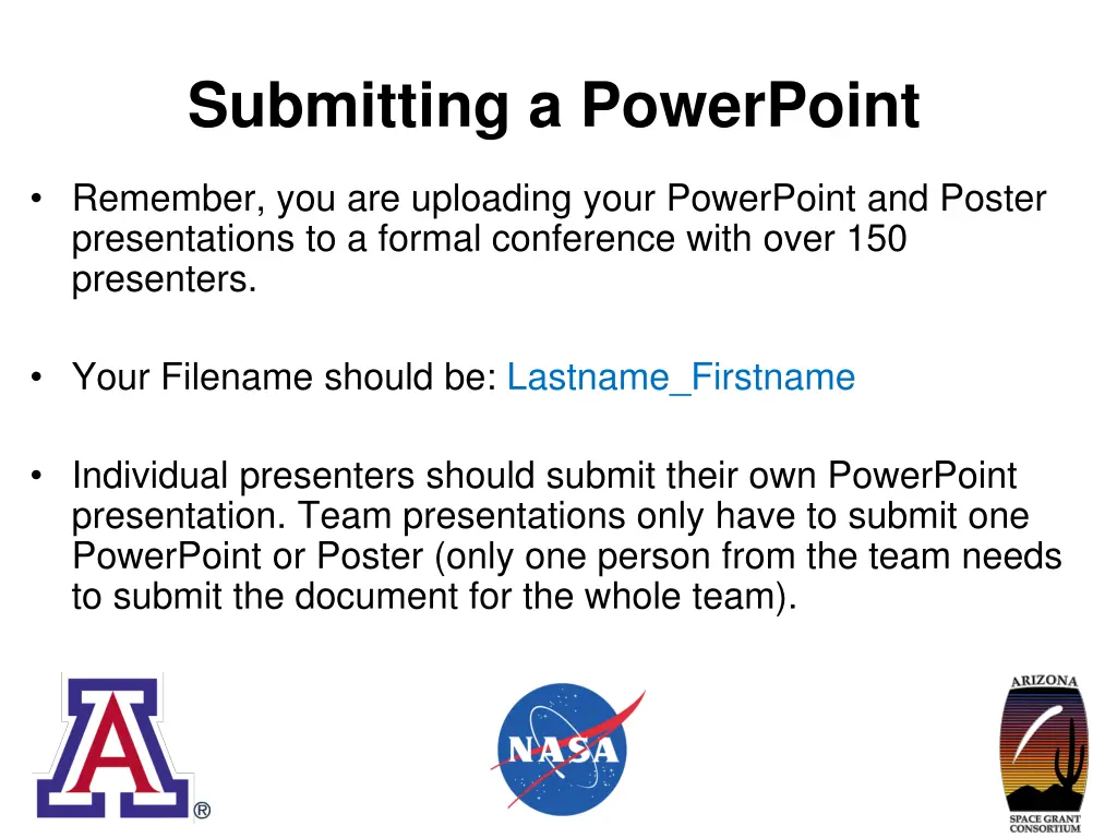 submitting a powerpoint