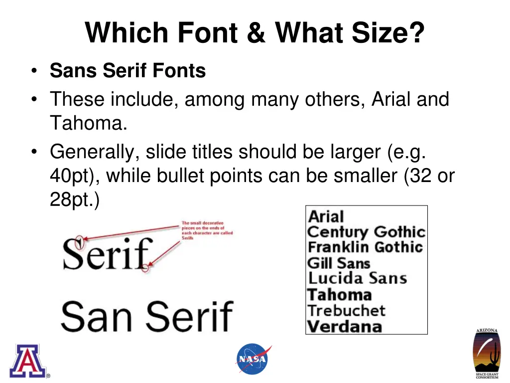 which font what size sans serif fonts these