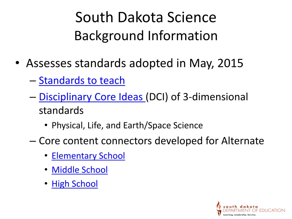 south dakota science background information